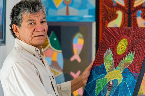 Rio de Janeiro (RJ) 07/04/2025 -  artista plástico Jair Gabriel - Festival Amazônico Museu do Pontal.
Foto: Tarso FigueiraFestival Amazônico Museu do Pontal/Divulgação